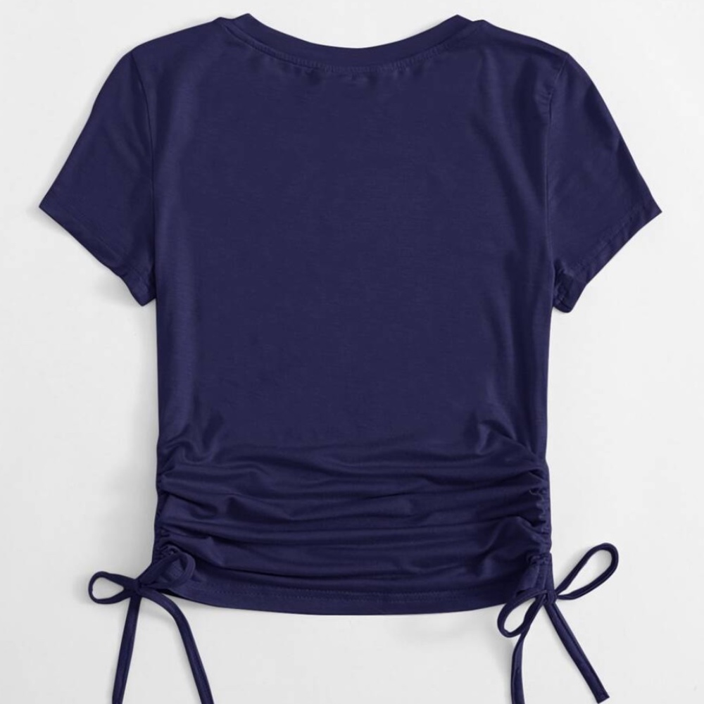 XS Navy Blue Cropped Tee